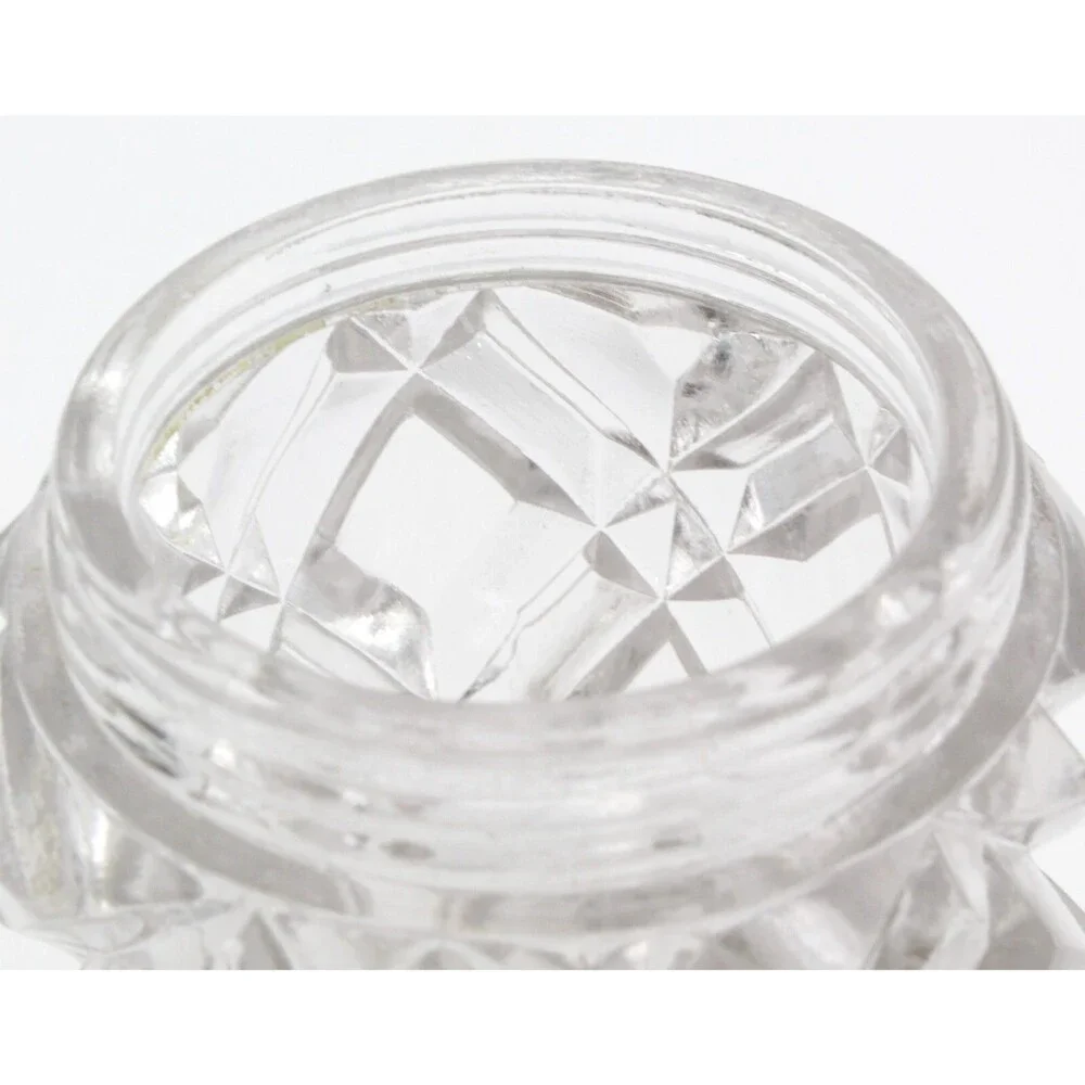 Glass Sugar Shaker Muffineer Hobbs Crystal Diamond Heavy Cut Victorian Antique